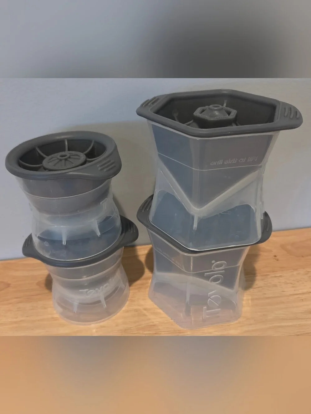Set of 4 Tovolo Ice Molds: 2 Spheres & 2 XL Cubes for Whisky/Cocktails, BPA Free